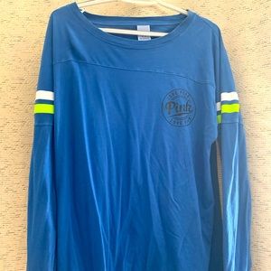 Pink long sleeved, open back.